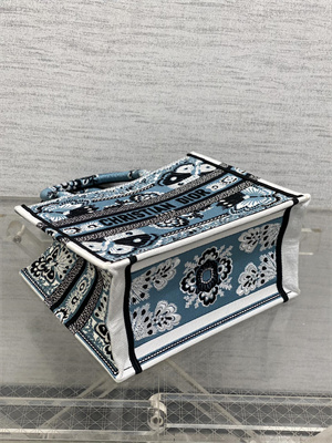 CD Small Book Tote Butterfly Bandana Embroidery Blue Multicolor