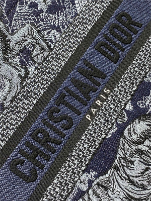 CD Small Book Tote Toile de Jouy Embroidery Denim Blue