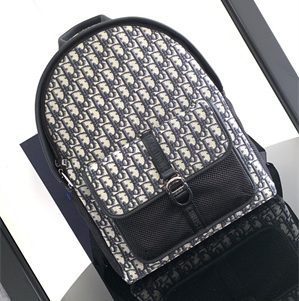 Di.or 8 Backpack Beige and Black Oblique Jacquard
