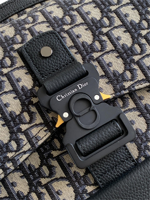 Di.or Gallop Backpack Beige and Black Oblique Jacquard