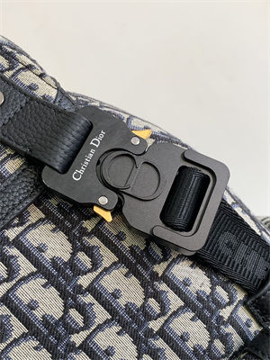 Large Di.or Hit The Road Backpack Beige and Black Oblique Jacquard