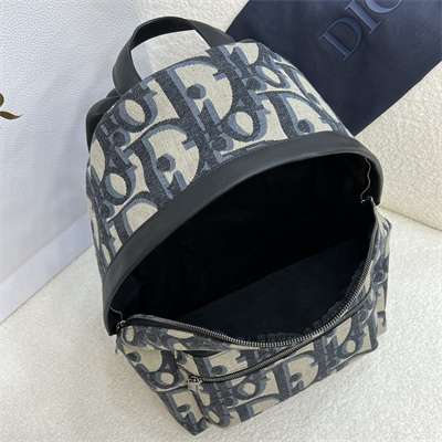 Di.or Rider Backpack Beige and Black Maxi Oblique Jacquard