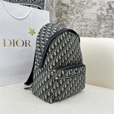 Di.or Rider Backpack Beige and Black Oblique Jacquard