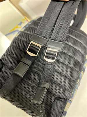 Di.or Mini Rider Backpack Beige and Black Maxi Oblique Jacquard