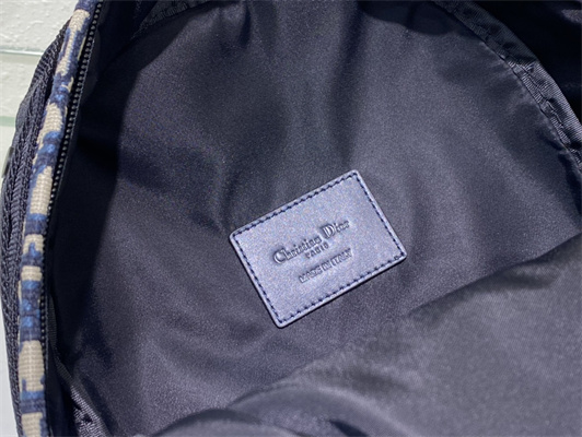 Di.or Small Travel Backpack Blue Oblique Jacquard