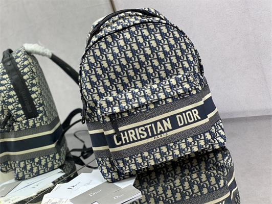 Di.or Travel Backpack Blue Oblique Jacquard