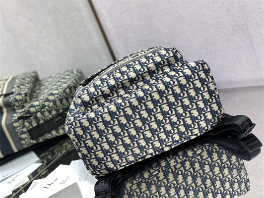 Di.or Travel Backpack Blue Oblique Jacquard