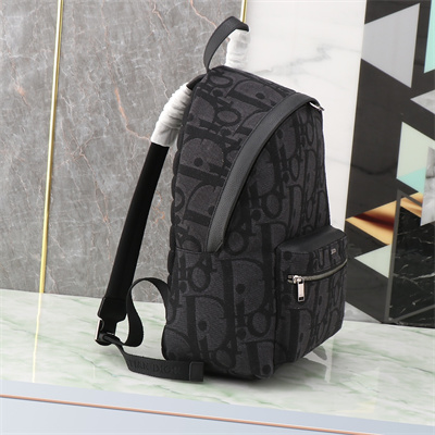 Di.or Rider Backpack Black Maxi Oblique Jacquard