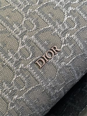 Di.or Lingot 22 Shoulder Bag Grey Oblique Jacquard