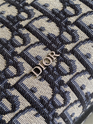 Di.or Lingot 22 Shoulder Bag Beige and Black Oblique Jacquard
