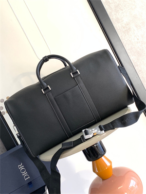 Di.or Lingot 50 Travel Bag Black Grained Calfskin