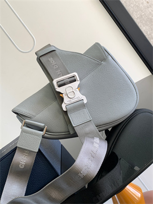 Di.or Saddle Bag Grey Grained Calfskin With Di.or Printing