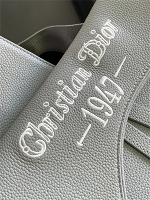 Di.or Saddle Bag Grey Grained Calfskin With Di.or Printing