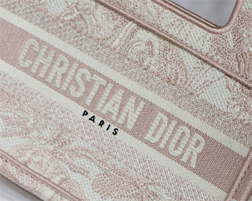 CD Mini Book Tote Toile de Jouy Embroidery Pink