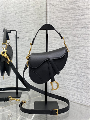 CD Mini Saddle Bag Grained Calfskin Black Color