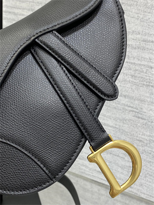 CD Mini Saddle Bag Grained Calfskin Black Color