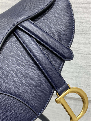CD Mini Saddle Bag Grained Calfskin Indigo Blue Color