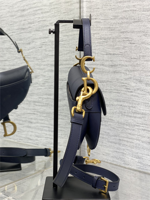 CD Mini Saddle Bag Grained Calfskin Indigo Blue Color