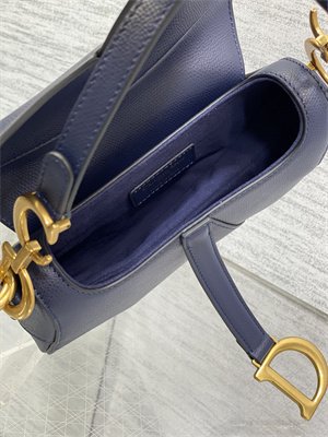 CD Mini Saddle Bag Grained Calfskin Indigo Blue Color