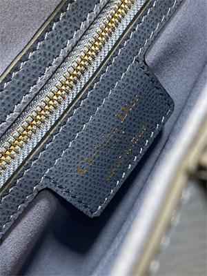 CD Saddle Bag Grained Calfskin Denim Blue Color