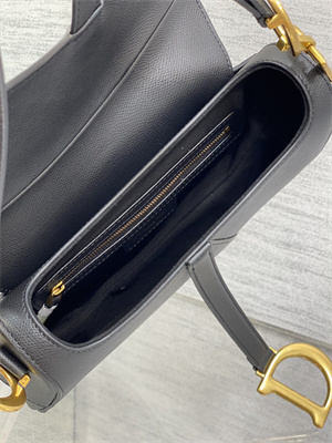 CD Saddle Bag Grained Calfskin Black Color