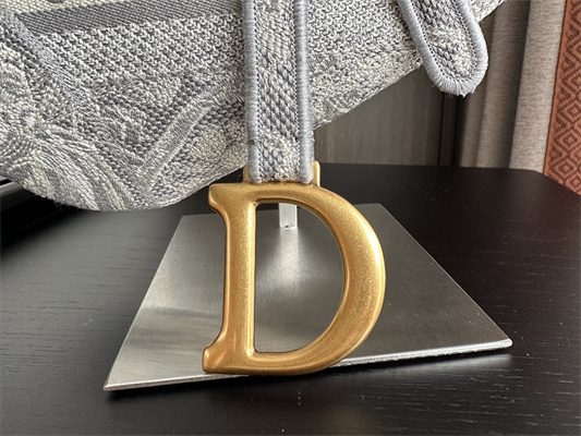 CD Saddle Bag Toile de Jouy Embroidery Gray Color