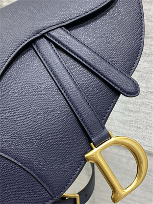 CD Saddle Bag Grained Calfskin Indigo Blue Color
