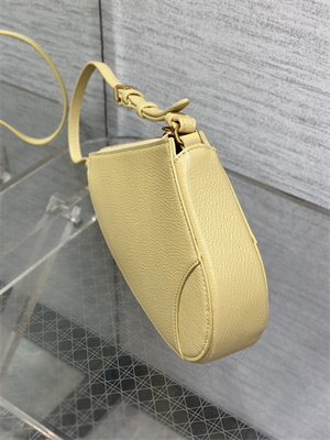CD Saddle Shoulder Pouch Goatskin Pastel Yellow Color