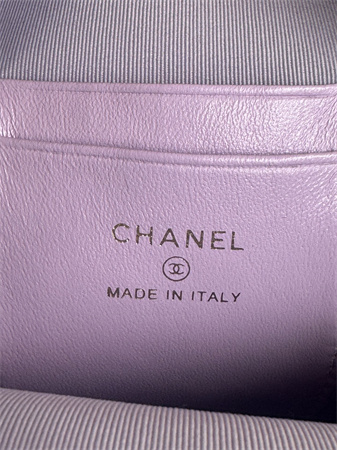 Cha.nel Mini Backpack Grained Calfskin Gold-Tone Metal Purple AP3753