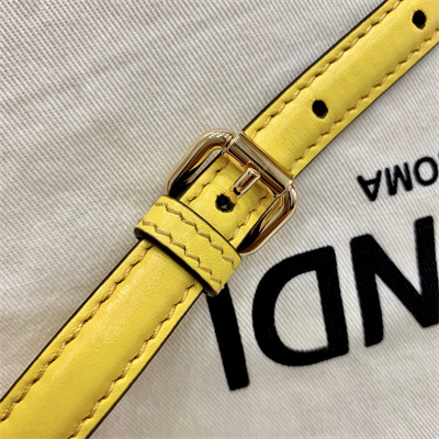 Fen.di Peekaboo ISeeU East-West Leather Bag Yellow Color