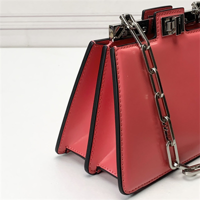 Fen.di Peekaboo Cut Petite Leather Bag Pink Color