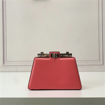 Fen.di Peekaboo Cut Petite Leather Bag Pink Color