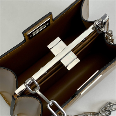 Fen.di Peekaboo Cut Petite Leather Bag Brown Color