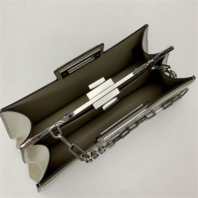 Fen.di Peekaboo Cut Medium Leather Bag Pale Green Color