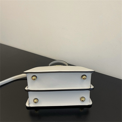 Fen.di Peekaboo ISeeU Petite Leather Bag White Color