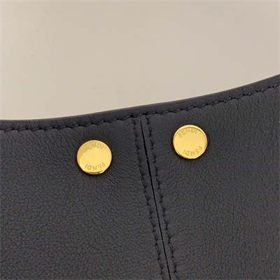 Fen.di Peekaboo X-Lite Large Leather Bag Black Color