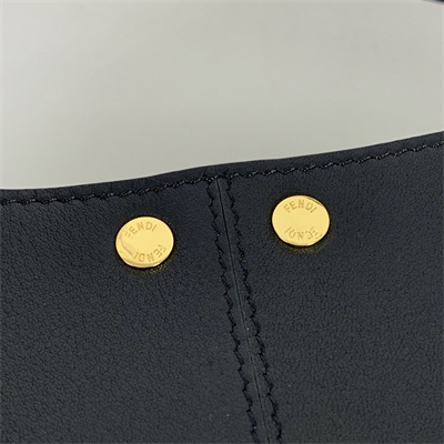 Fen.di Peekaboo X-Lite Large Leather Bag Black Color