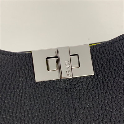 Fen.di Peekaboo X-Lite Medium Leather Bag Black Color