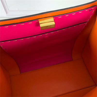 Fen.di Peekaboo X-Lite Medium Leather Bag Brown Color