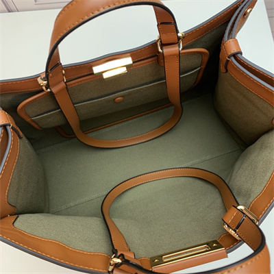 Fen.di Peekaboo X-Tote FF Canvas Green Color