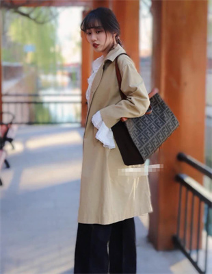 Fen.di Peekaboo X-Tote FF Canvas Green Color