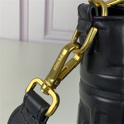 Fen.di BAGUETTE Large Bag Black Nappa Leather With FF Motif