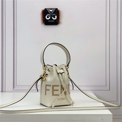 Fen.di MON TRESOR White Leather Mini Bag