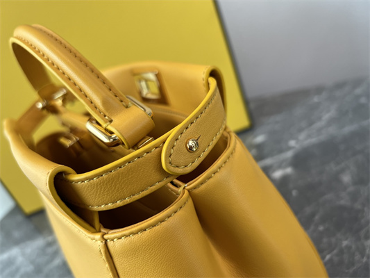 Fen.di Peekaboo Mini Leather Bag Yellow Color
