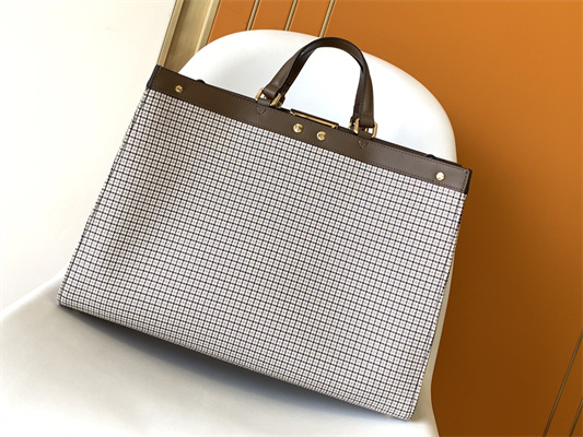 Fen.di Peekaboo X-Tote Wool Vitello King Houndstooth FF Embroidered Coffee Color