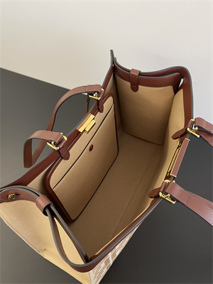 Fen.di Peekaboo X-Tote FF Canvas Brown Color