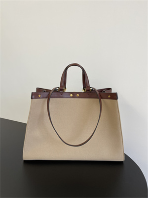 Fen.di Peekaboo X-Tote FF Canvas Brown Color
