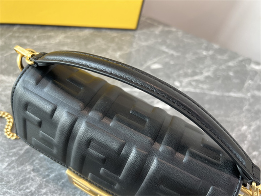 Fen.di BAGUETTE Mini Bag Black Nappa Leather With FF Motif