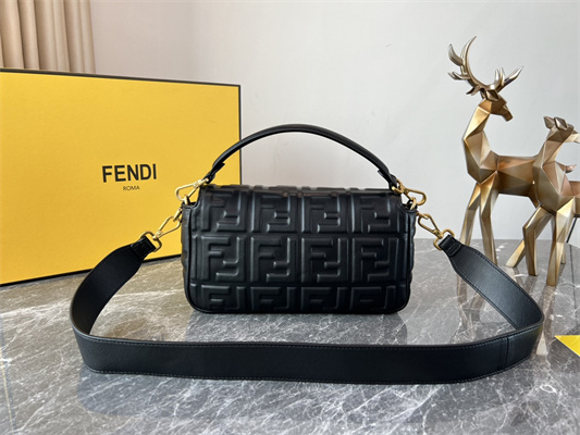 Fen.di BAGUETTE Bag Black Nappa Leather With FF Motif
