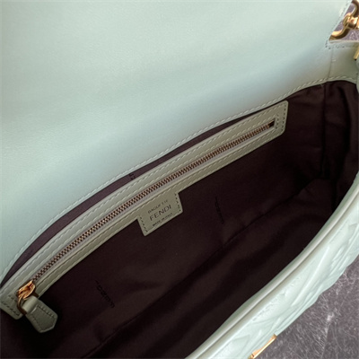 Fen.di BAGUETTE Bag Green Nappa Leather With FF Motif